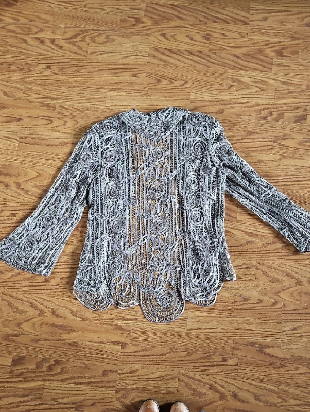 Soulmates Formal Embroidered Lace Dress With Jacket - Picture 6 of 11